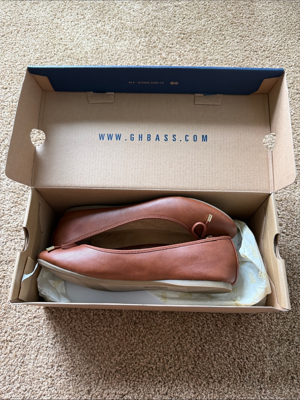 Bass Tan/BrownBow Ballet Flats - Picture 5 of 6